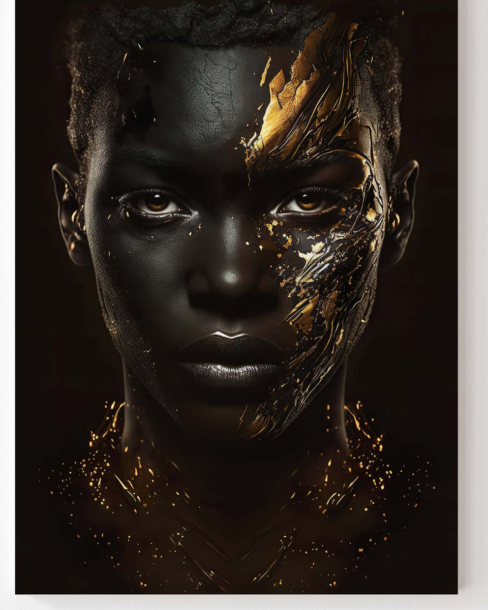 Afrikanischer Man mit halb goldenen Gesicht_mockup11