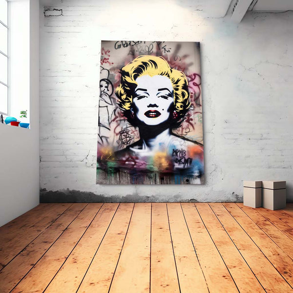 Marilyn Monroe in Banksy auf die Wand gemalt_mockup02