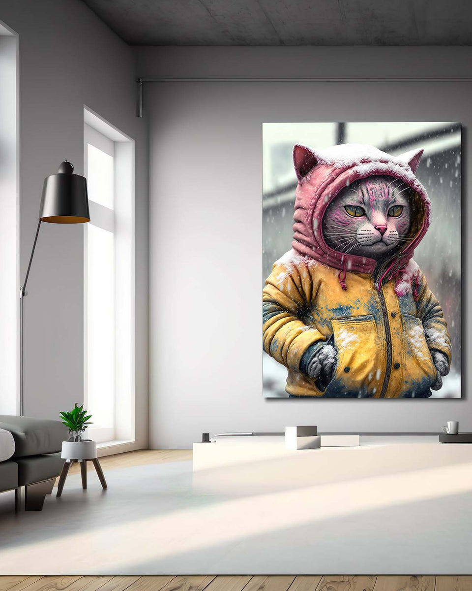 Acid Cat, Katze in bunten Farben mit Kaputzenjacke_mockup00
