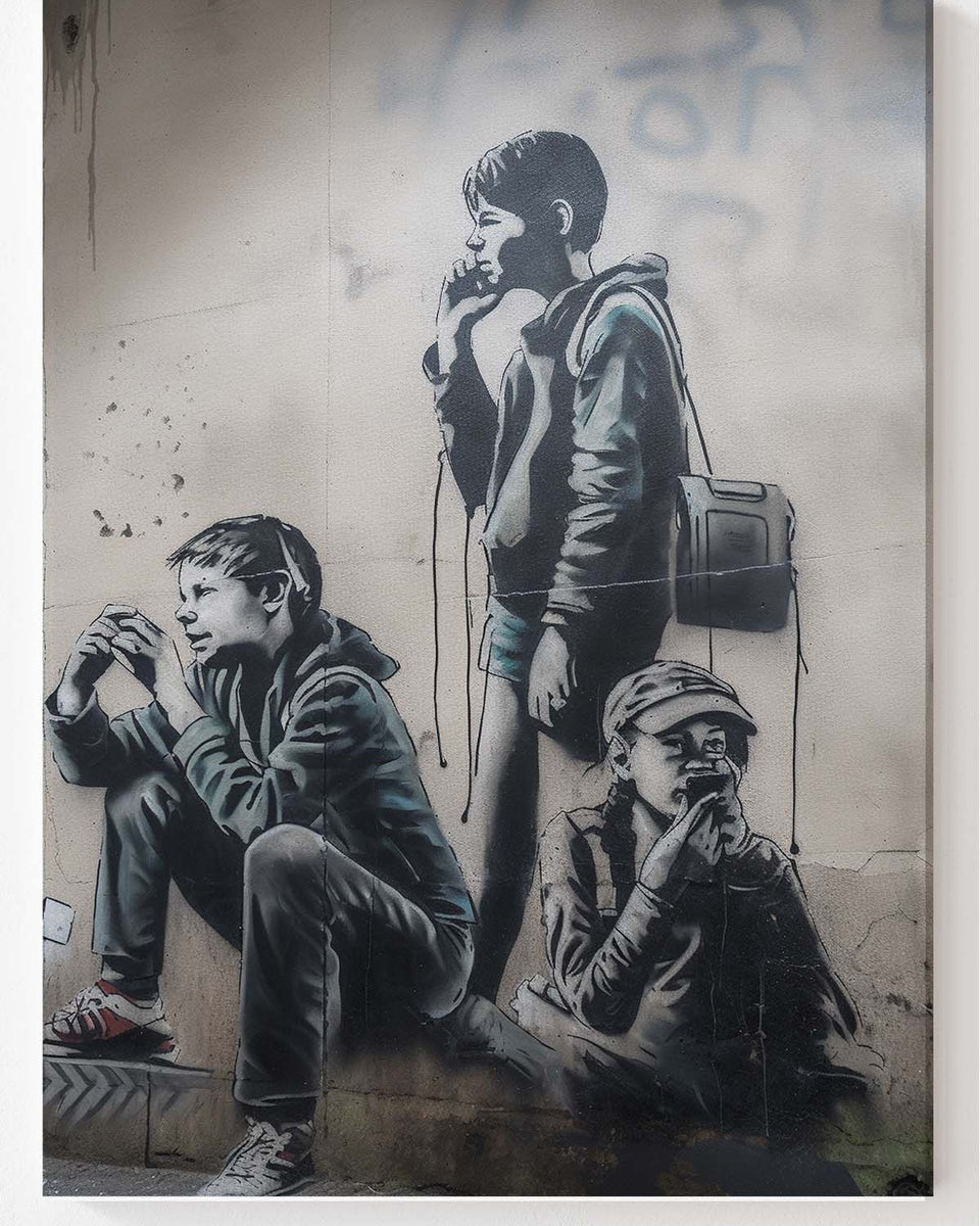 Banksy Art Smartphone Kids als Kontroverse der heutigen Zeit und Generation_mockup00