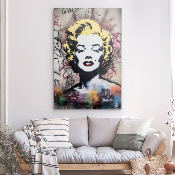 Marilyn Monroe in Banksy auf die Wand gemalt_mockup04