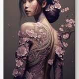 Geisha umhüllt von Sakura Blumen_mockup04