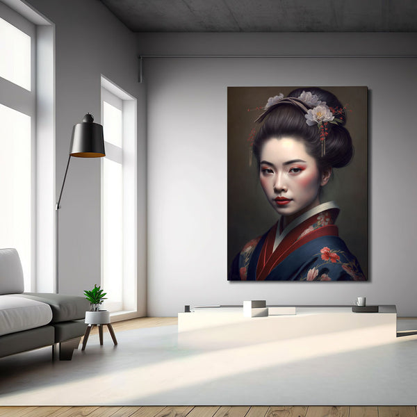 Geisha trägt blauen Kimono mit Blumen_mockup04