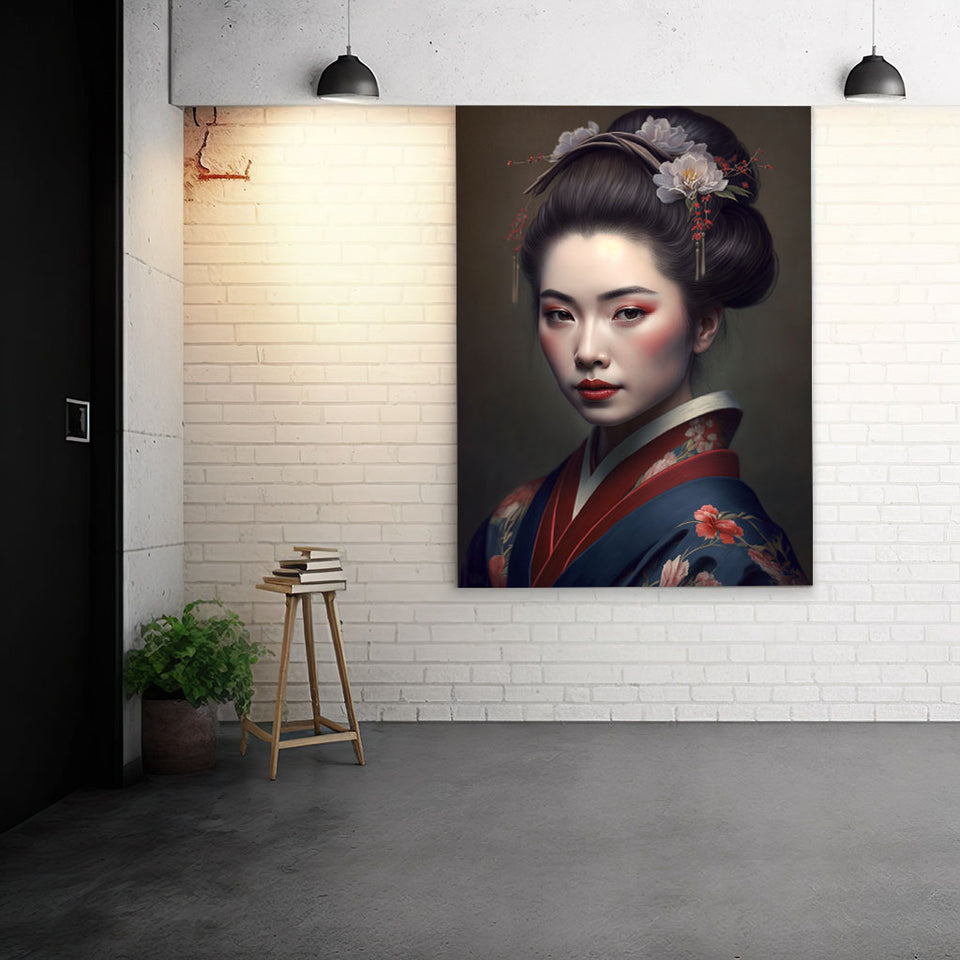 Geisha trägt blauen Kimono mit Blumen_mockup05