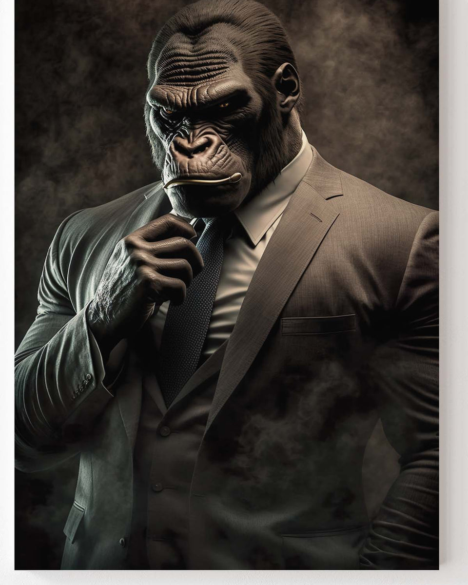 Gorilla im Anzug mit Krawatte als ausdrucksstarkes Statement_mockup_08