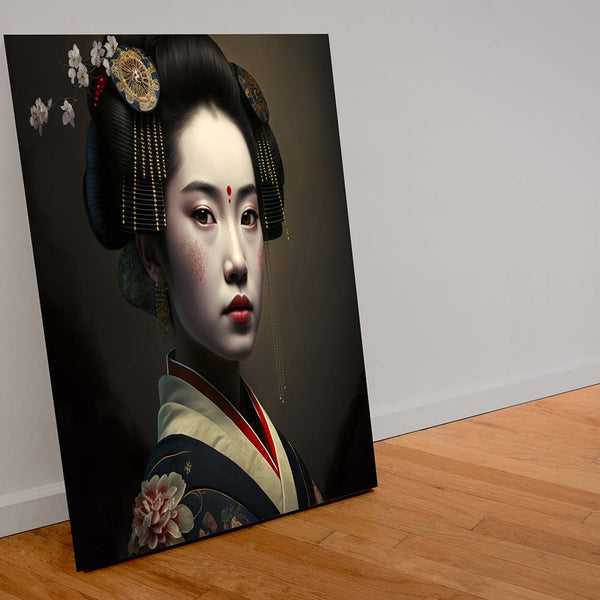 Japanische Geisha mit ausdrucksstarkem Blick zum Betrachter_mockup_06
