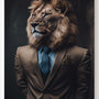 Lion in Suit Loewe im braunen Anzug und blauer Krawatte_mockup00