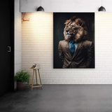 Lion in Suit Loewe im braunen Anzug und blauer Krawatte_mockup01