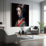 Perfekt geschminkte Geisha mit farbenreichen Kimono_mockup06