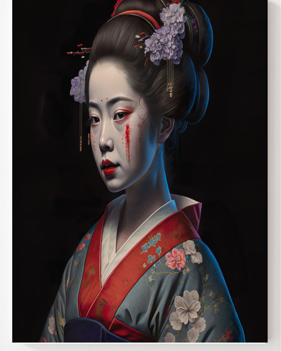 SoloKuenstler Japanese Geisha II perfekt geschminkt mit tollen Kimono –  Solokuenstler