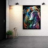 Portrait einer Bulldogge in bunten Farben als Popart_mockup03