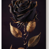 Schwarze Rose mit Gold überzogen vor einem Schwarzen Hintergrund_mockup_08