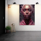 Waterdrop zeigt eine dunkelhäutige farbenfrohe Frau im rosa Regen_mockup02